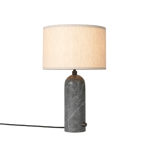 GUBI Gravity Table lamp Grey Marble & Canvas Shade Small