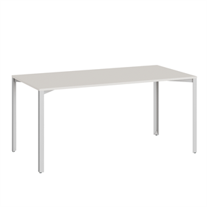 +Halle Grid Tafel 80x160 Katoen Wit/ Licht Grijs