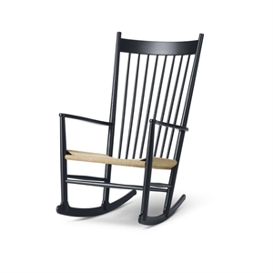 Fredericia Furniture J16 Schommelstoel Zwart Gelakt Eiken/Papiergaren