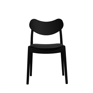 Ro Collection Hybride Eetkamerstoel Beklede Zitting Zwart Gelakt Beukenhout/ Zwart Leer