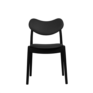 Ro Collection Hybride Eetkamerstoel Gestoffeerd Zwart Gelakt Eiken/Zwart Leer