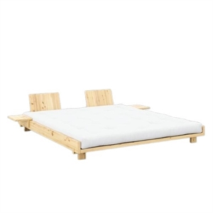 Karup Social Bedframe met 2 Rugleuningen en Bijzettafel 180x200 Raw