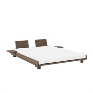 Karup Social Bedframe met 2 Rugleuningen en Nachtkastje 160x200 Cm, Carob Brown