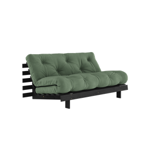 Karup Design Roots Slaapbank met Roots Matras 160x200 Olive Green/zwart Gelakt