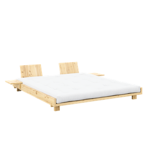 Karup Design Sociaal Bedframe met 2 Rugleuningen & Bijzettafel 180x200 Ruw