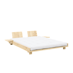 Karup Social bedframe met 2 rugleuningen en bijzettafel 160x200 Raw