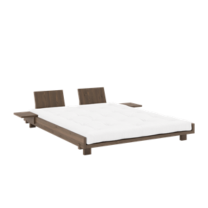 Karup Social bedframe met 2 rugleuningen en nachtkastje 160x200 cm, Carob Brown