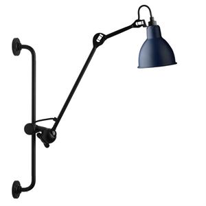 Lampe Gras N210 Wandlamp Mat Zwart & Mat Blauw