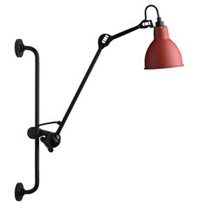 Lampe Gras N210 Wandlamp Mat Zwart & Mat Rood