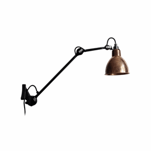 Lampe Gras N222 wall lamp mat black & raw copper