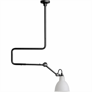 Lampe Gras N312 ceiling lamp mat black & opal glass