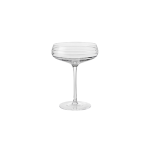 Louise Roe Champagne Coupe Triple Cut Champagneglas Set van 4 Helder