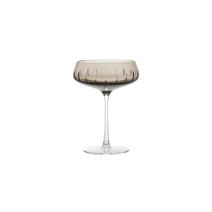 Louise Roe Champagne Coupe Single Cut Champagneglas Set van 4 Rook