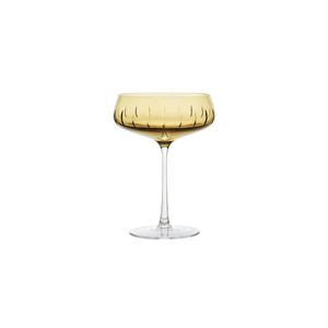 Louise Roe Champagne Coupe Single Cut Champagneglas Set van 4 Amber