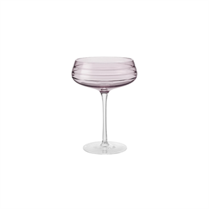Louise Roe Champagne Coupe Triple Cut Champagneglas Set van 4 Rozen