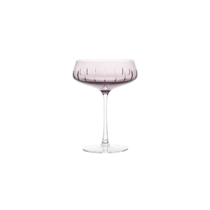 Louise Roe Champagne Coupe Single Cut Champagneglas Set van 4 Rozen