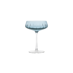 Louise Roe Champagne Coupe Single Cut Champagneglas Set van 4 Blauw