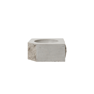 Louise Roe Gallery Object Stenen Kandelaar Laag Grijs Cadoico Marmer