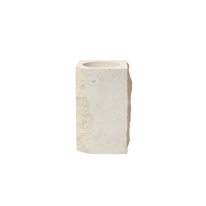 Louise Roe Gallery Object Stenen Kaarsenhouder Hoog Beige Travertijn