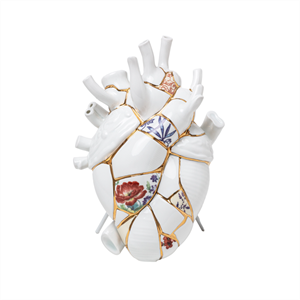 Seletti Love In Bloom Kintsugi Vaas Wit/ Veelkleurig