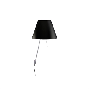 Luceplan Costanza Wandlamp Dimbaar Aluminium M. Lampenkap Zwart