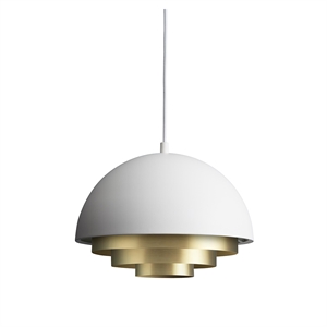 Warme Nordic Milieu Kleur Mini Hanglamp Mat Wit Messing