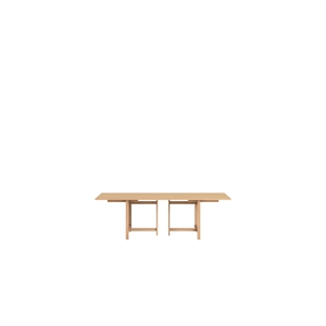 MOEBE Rechthoekige Eettafel 160x90 Met 2 Uitschuifbare Tafels, Gedempt Perzik