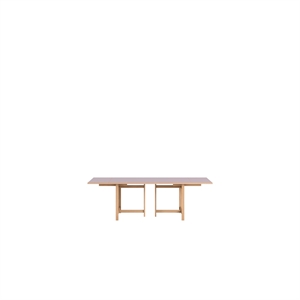MOEBE Rechthoekige Eettafel 160x90 Met 2 Uitschuifbare Tafels Zacht Lila