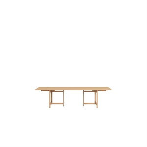 MOEBE Rechthoekige Eettafel 220x90 Met 2 Uitschuifbare Tafels, Gedempt Perzik