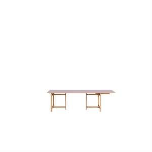 MOEBE Rechthoekige Eettafel 220x90 met 1 Uitschuifbaar Zacht Lila