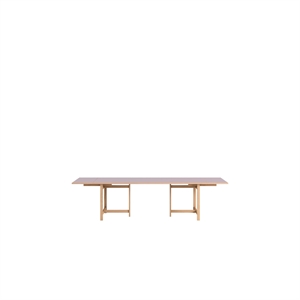 MOEBE Rechthoekige Eettafel 220x90 Met 2 Uitschuifbare Tafels Zacht Lila