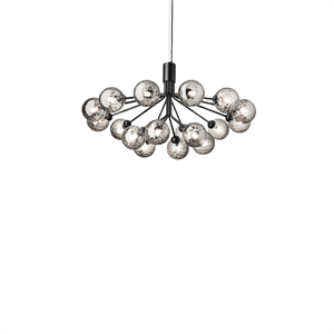 Nuura Apiales 18 kroonluchter satijnzwart/optisch rook