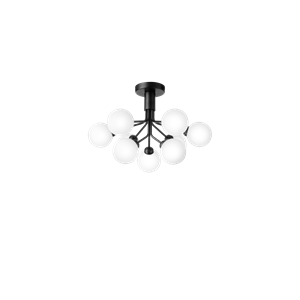 Nuura Apiales 9 Plafondlamp Satijn Zwart/ Opaal Wit