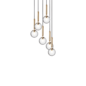 Nuura Miira 6 Hanglamp Geborsteld Messing/ Optisch Goud