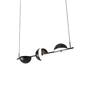 Oblure TRAPEZE Triplet Hanglamp 152,2x28 cm Zwart