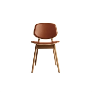 Ro Collection Pandora eetkamerstoel bekleed met geolied eikenhout/Calvados leer