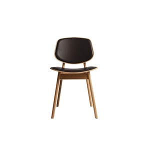 Ro Collection Pandora Eetkamerstoel Bekleed met Geolied Eikenhout/donkerbruin Leer