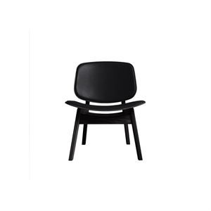 Ro Collection Pandora Fauteuil Gestoffeerd Zwart Gelakt Eikenhout/ Zwart Leer