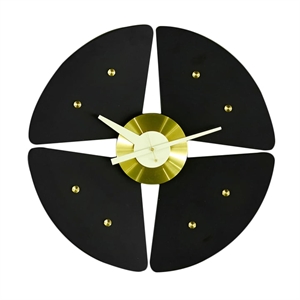 Vitra Petal Clock Horloge Zwart/ Messing