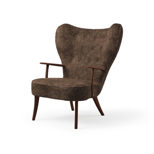 Warme Nordic Pragh Fauteuil Schapenvacht Drake/geoliede Walnoot