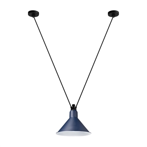 Lampe Gras N323 L Conische Hanglamp Zwart/ Blauw