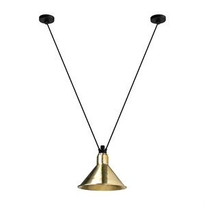 Lampe Gras N323 L Conische Hanglamp Zwart/ Messing