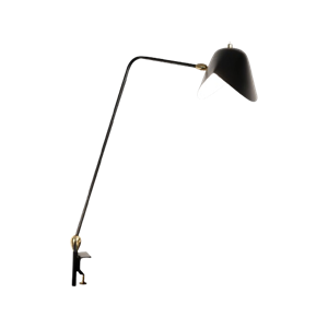 Serge Mouille Twee Rotulas Agrafée Bureaulamp Zwart