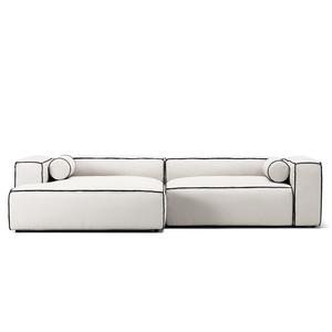 Decotique Grand Hue 3-zitsbank Chaise Longue links Steam/ Wit/ Grafietgrijs