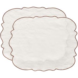 Decotique Gia Placemat 35x45 Set van 2 Bruin/Wit