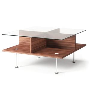 Decotique Vogue salontafel 70x70 Walnoot/ wit