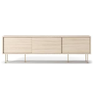 Decotique Vogue TV-bank met Poten 180 Wit Gepigmenteerd Eiken/ Messing