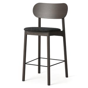 Decotique Elephant Barkruk Donker Eiken/Antraciet Grijs Bouclé