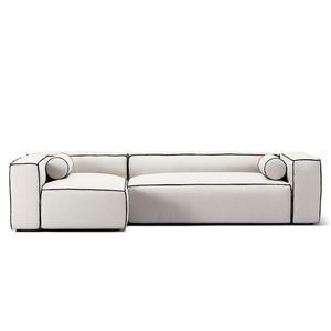 Decotique Grand Hue 4-zitsbank Divan links Stoom/ Wit/ Grafietgrijs
