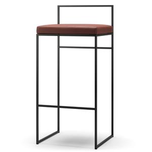 Department Barkruk met Rugleuning 90 cm Zwart/bruin Leer